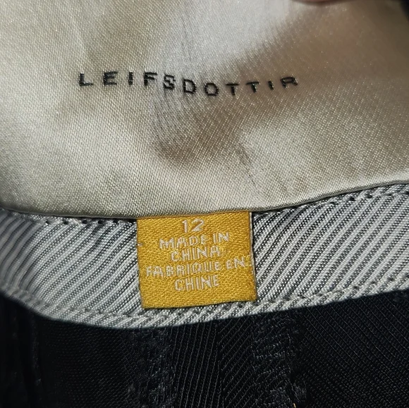 Anthropologie LEIFSDOTTIR Black Wide-Leg Pants with Button Detail SIZE 12 - Picture 9 of 9